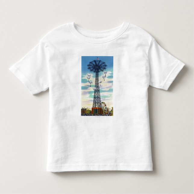 Steeplechase Park Parachute Jump Daytime Scene Toddler T-Shirt (Front)