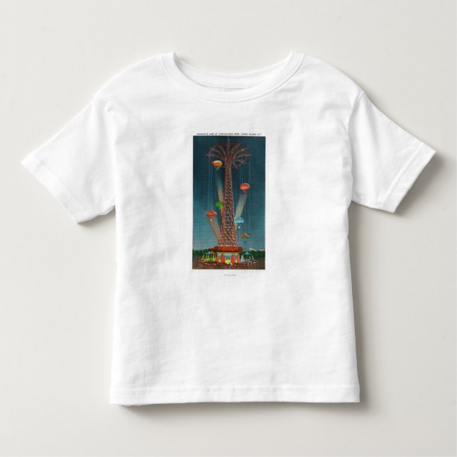Steeplechase Park Parachute Jump View at Night Toddler T-Shirt (Front)