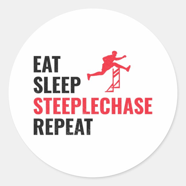 Steeplechase Race Steeplechaser Track and Field Classic Round Sticker (Front)
