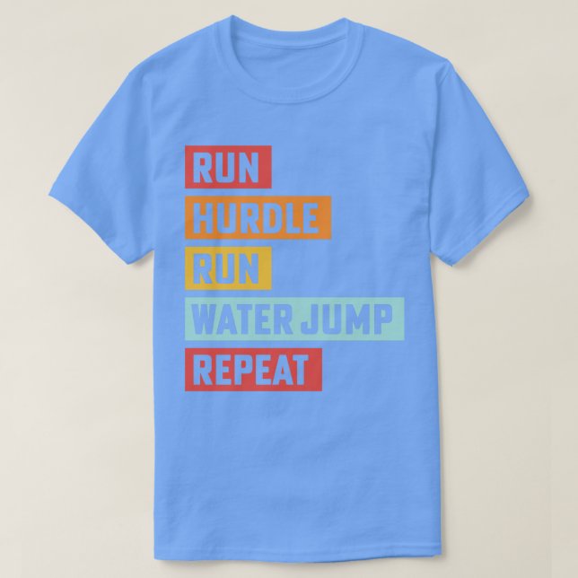 Steeplechase Track and Field Running Track Coach T-Shirt (Design Front)