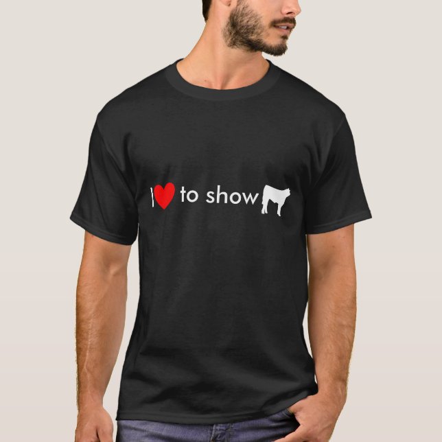 steer cow white, Heart, I, to show T-Shirt (Front)