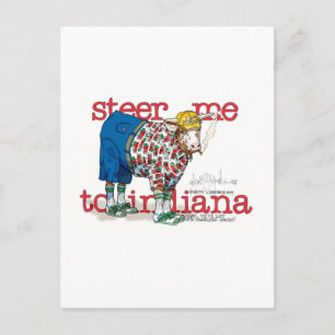 Steer me to Indiana Postcard