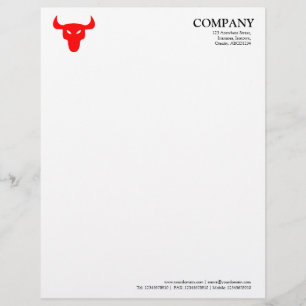 Steer Red Symbol - White Customized Letterhead
