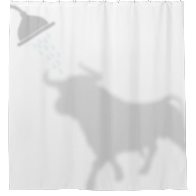 Steer Shadow Silhouette Shadow Buddies Shower Curtain (Front)