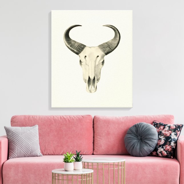 Steer Skull Canvas Print (Insitu(LivingRoom))