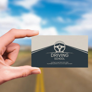Steering Wheel - Driving School Business Card
