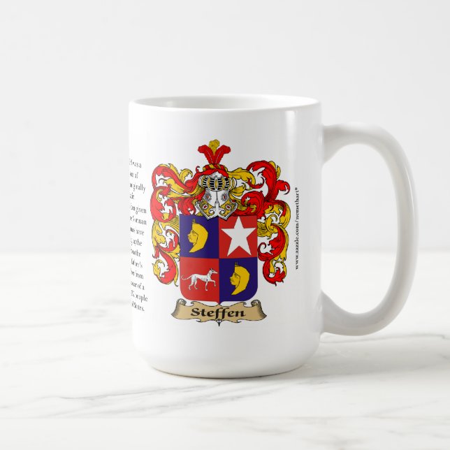 Steffen, the Origin, the Meaning and the Crest Coffee Mug (Right)