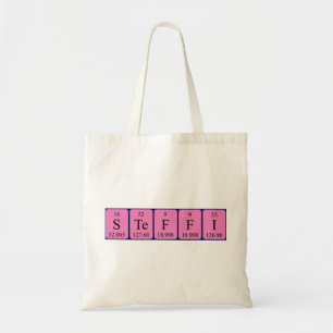 Steffi periodic table name tote bag