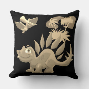Stegosaurus and Pterosaur Cushion