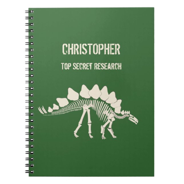 Stegosaurus Bones Dinosaur Dig Spiral Notebook (Front)