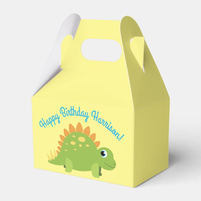 Stegosaurus Dinosaur Birthday Party Favour Box (Back Side)