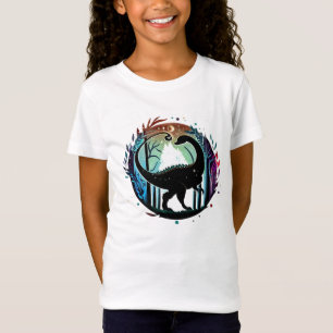 Stegosaurus Dinosaur Forest Silhouette Design  T-Shirt