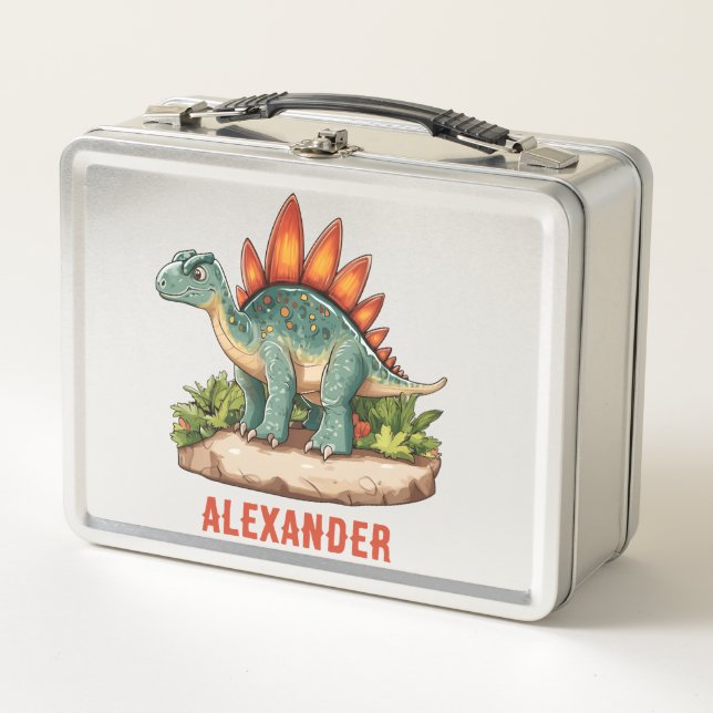 Stegosaurus Dinosaur Metal Lunch Box (Front)