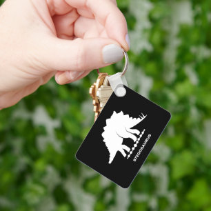 Stegosaurus Dinosaur Silhouette Keychain