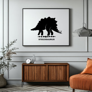 Stegosaurus Dinosaur Silhouette Poster