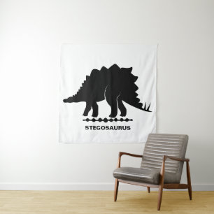 Stegosaurus Dinosaur Silhouette Tapestry