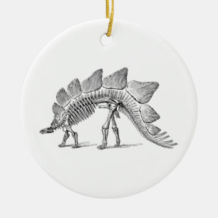 Stegosaurus Dinosaur Skeleton Fossil Ceramic Tree Decoration