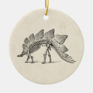 Stegosaurus Dinosaur Skeleton Fossil Ceramic Tree Decoration