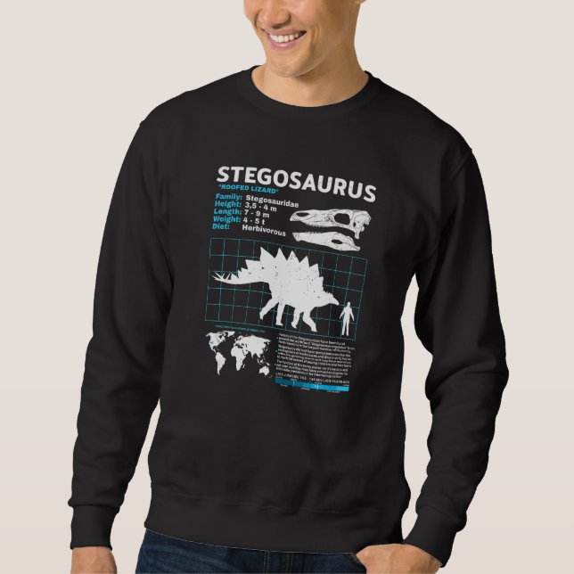 Stegosaurus Fact Sheet Dinosaur Facts   Sweatshirt (Front)