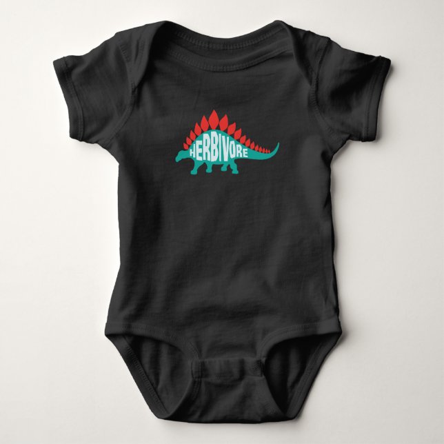 Stegosaurus Herbivore Dinosaur Baby Bodysuit (Front)