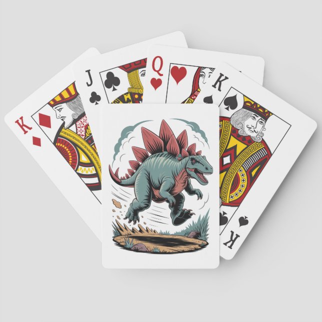 Stegosaurus on the run playing cards (Back)
