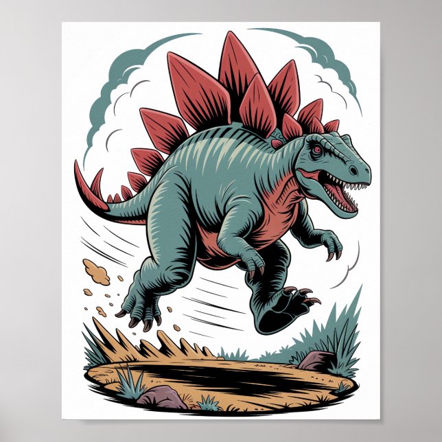 Stegosaurus on the run poster (Front)