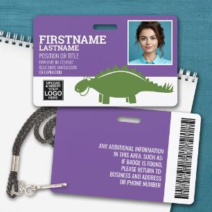 Stegosaurus Paediatrician Day Care Employee Photo ID Badge