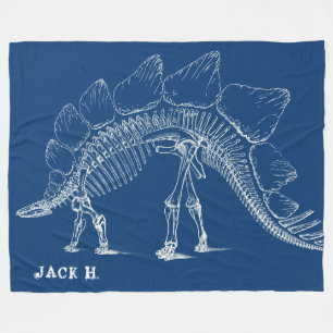 Stegosaurus To The Max Custom Dinosaur Bones Fleece Blanket