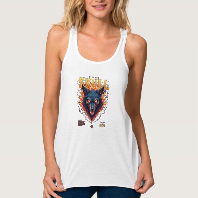 Steidon Skull – Flaming Wolf Head Tee (Front)