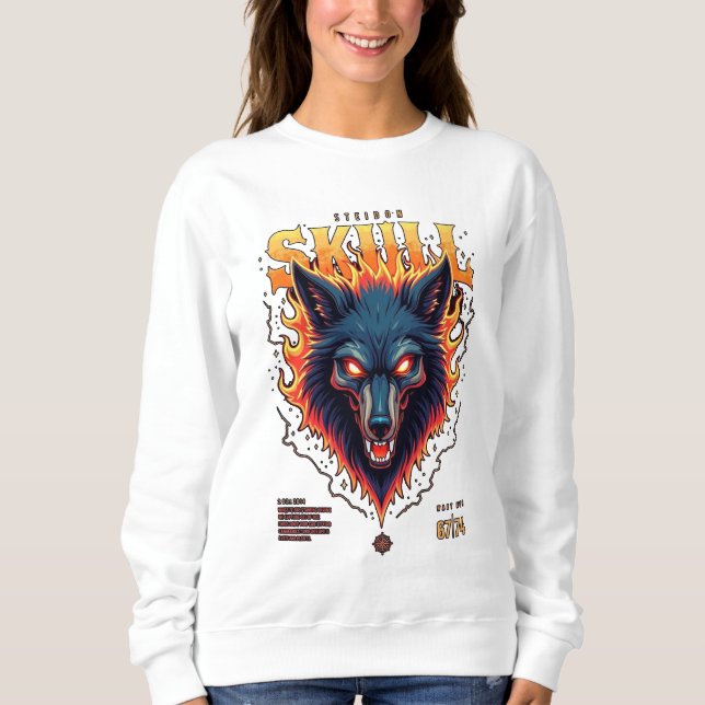 Steidon Skull – Flaming Wolf Head Tee (Front)