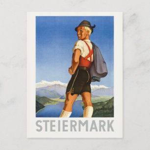 Steiermark Austria Vintage Poster 1948 Postcard