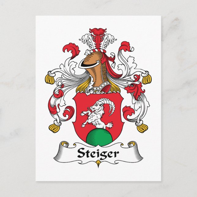 Steiger Family Crest Postcard (Front)