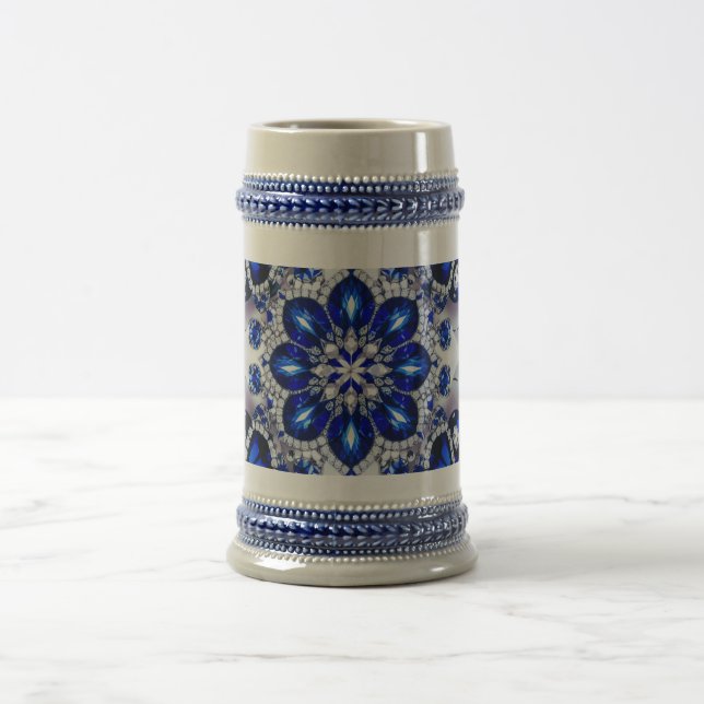 Stein Mug with Blue White Colours Design (Center)