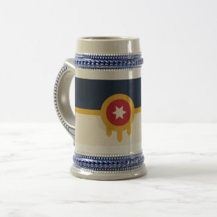 Stein Mug with Flag of Tulsa, Oklahoma