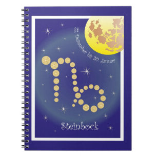 Steinbock 22 December to 20 January Note Spiral Notebook