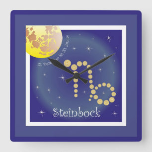 Steinbock 22 December to 20 January Square Wall Clock