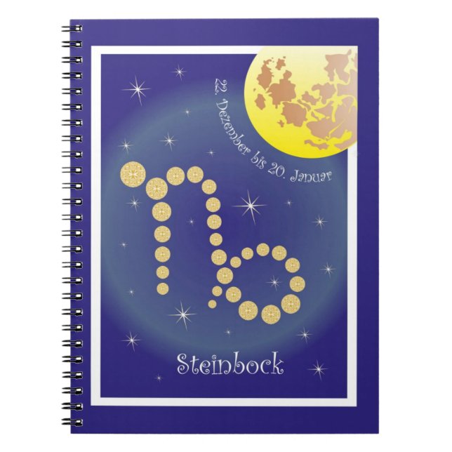 Steinbock 22. Dezember bis 20. Januar Notizheft Spiral Notebook (Front)