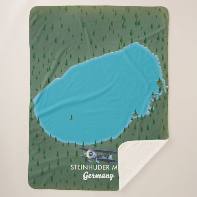 Steinhuder Meer Germany map Plaque Sherpa Blanket (Front)