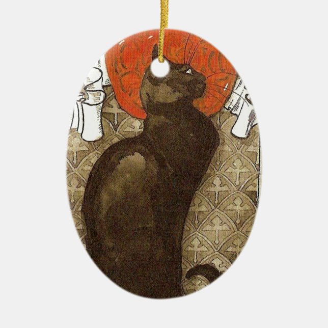 Steinlein's Cat - Art Nouveau Ceramic Tree Decoration (Front)