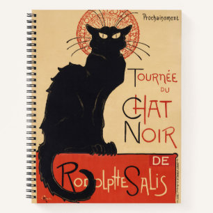 Steinlen Art Nouveau Chic Black Cat Vintage Print Notebook