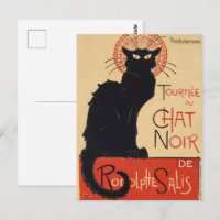 Steinlen Art Nouveau Chic Black Cat Vintage Print