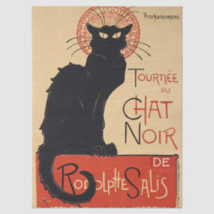 Steinlen Art Nouveau Chic Black Cat Vintage Print Tissue Paper