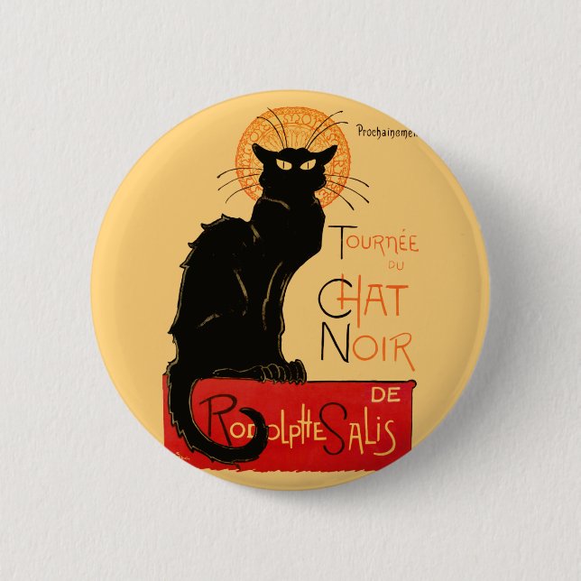 Steinlen Black Cat Classic French Artwork  6 Cm Round Badge (Front)