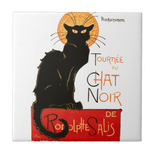 Steinlen Black Cat Classic French Artwork  Tile