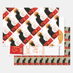 Steinlen Black Cat Classic French Artwork  Wrapping Paper Sheet