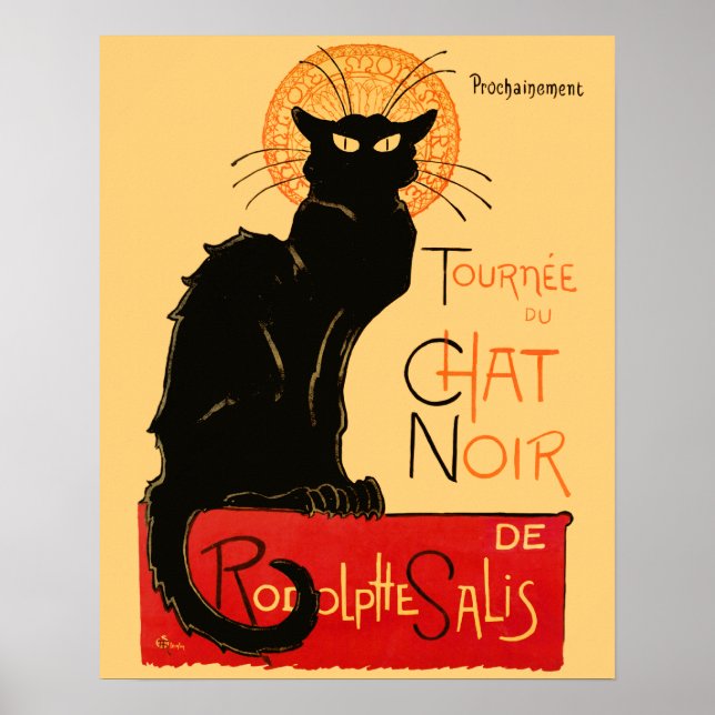 Steinlen Black Cat Classic French Chat Noir Poster (Front)