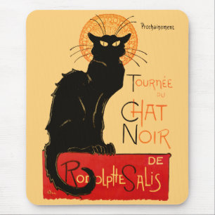Steinlen Black Cat Classic French Chat Noir Poster Mouse Pad