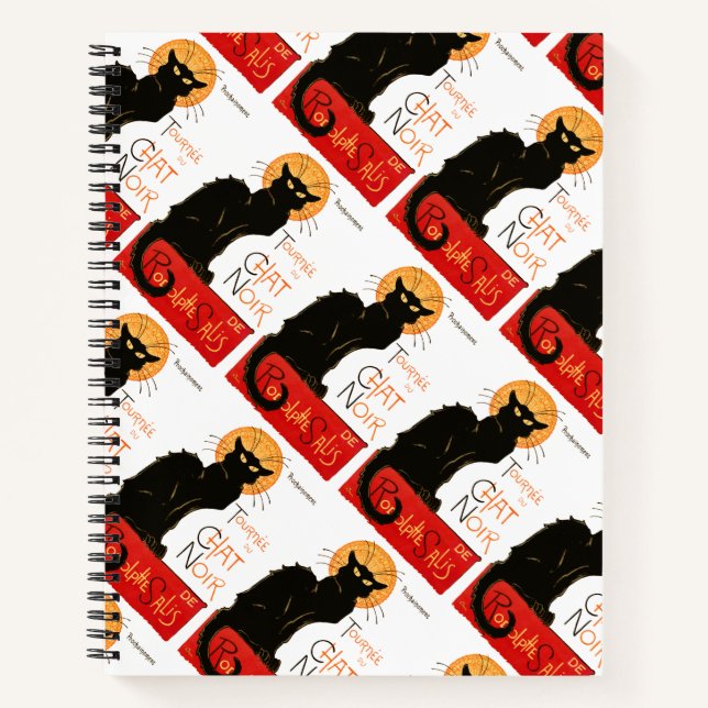 Steinlen Black Cat Classic French Chat Noir Poster Notebook (Front)