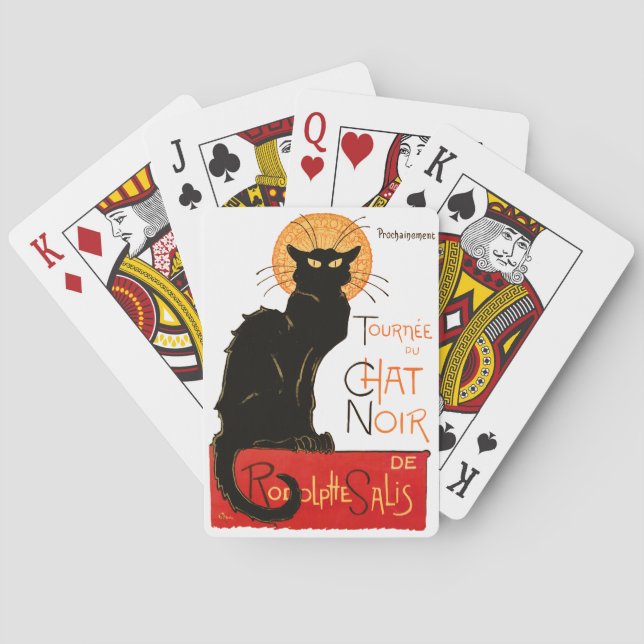 Steinlen Black Cat Classic French Chat Noir Poster Playing Cards (Back)
