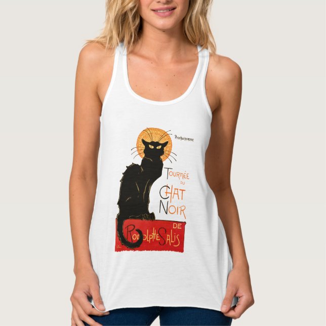 Steinlen Black Cat Classic French Chat Noir Poster Singlet (Front)